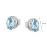 White gold stud earrings with blue topaz stones