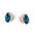 Rose gold stud earrings with London topaz stones