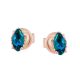 Rose gold stud earrings with London topaz stones