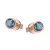 Rose gold stud earrings with London blue topaz stones