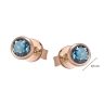 Rose gold stud earrings with London blue topaz stones