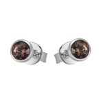 White gold earrings with smoky quartz stones
