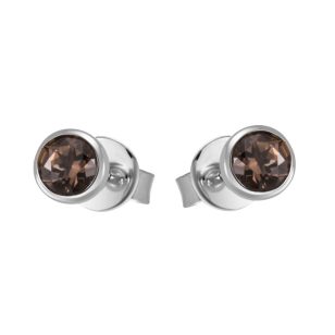 White gold earrings with smoky quartz stones
