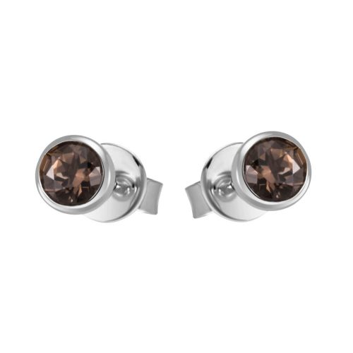 White gold earrings with smoky quartz stones