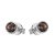 White gold earrings with smoky quartz stones
