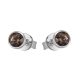 White gold earrings with smoky quartz stones