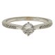 White gold engagement ring with round zirconia