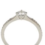 White gold engagement ring with round zirconia