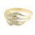 Wavy zirconia stone gold ring