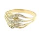 Wavy zirconia stone gold ring