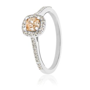   Unique white gold diamond ring with a 0.36-carat brilliant-cut diamond