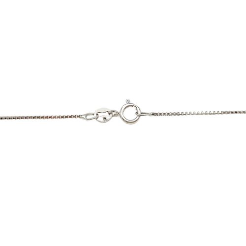 White gold Venetian cube chain 42 cm