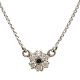Diamond flower pendant necklace in white gold