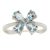 Aquamarine and diamond white gold flower ring