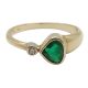 Gold ring with diamonds and emeralds