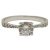 White gold engagement ring with round zirconia stone