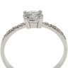 White gold engagement ring with round zirconia stone