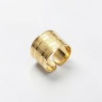 Gold band ring / Wide band with Greek pattern, larger size