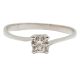 Modern white gold engagement ring with zirconia stone