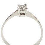 Modern white gold engagement ring with zirconia stone