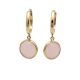 Gold earrings with round pink rose quartz stones