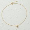 Thin gold pendant necklace