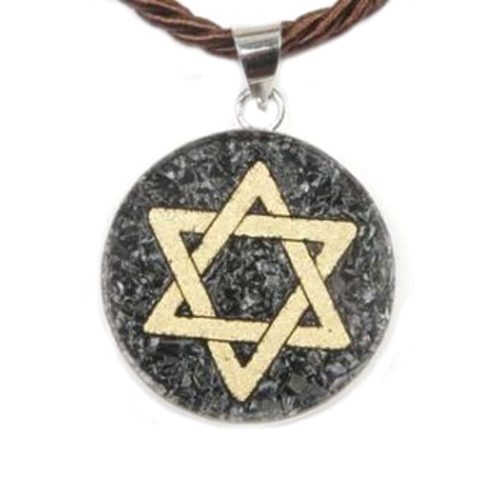 Artgems pendant with black and gold Star of David