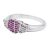 Silver heart ring with pink and white mini zirconia stones