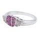 Silver heart ring with pink and white mini zirconia stones