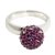 Silver ring with purple gradient zirconia ball