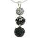 Silver ball pendant with black stones