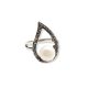 Silver ring with marcasite and white pearls