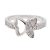 Silver butterfly ring with white and zirconia wings