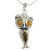 Antique silver pendant with amber owl