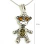 Antique silver amber monkey pendant