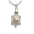 Silver turtle pendant with zirconia stones
