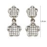 Double flower drop / dangle earrings in silver