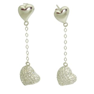 Drop / Dangle heart silver earrings