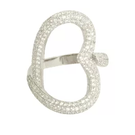 Silver heart ring with zirconia