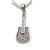 Silver electric guitar pendant with zirconia stones