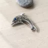 Ezüst delfin bross markazit kövekkel
