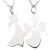 Breakable silver angel and devil pendant