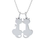  Breakable silver pendant with two kittens