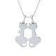  Breakable silver pendant with two kittens