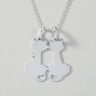 Breakable silver pendant with two kittens