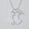  Breakable silver pendant with two kittens
