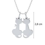  Breakable silver pendant with two kittens