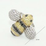 Silver adjustable ring with a busy bee