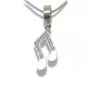 Silver musical note pendant with zirconia stones