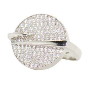 Silver ring with zirconia Saturn